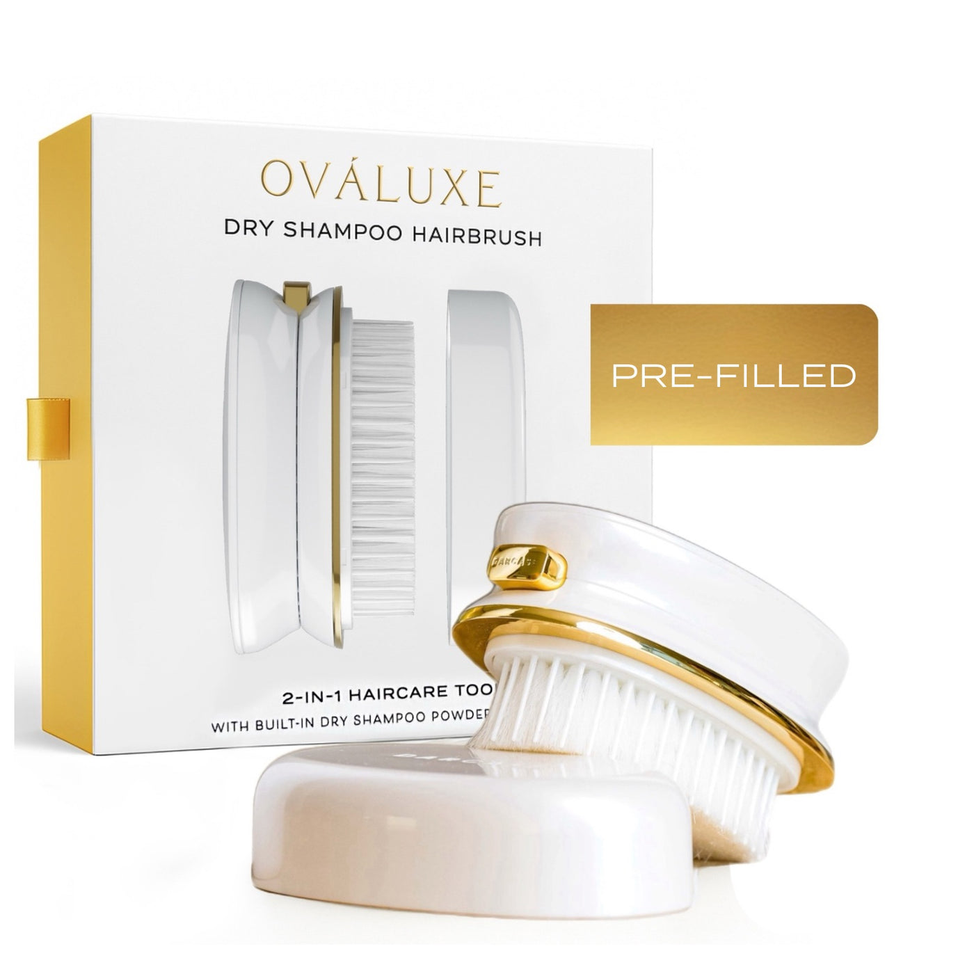 Darcase Ováluxe luxury hairbrush with its original packaging